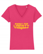 Sweat For Liberty Tricou mânecă scurtă guler V Damă Evoker