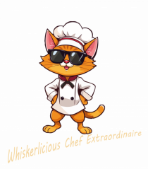 Stylish chef cat, culinary cool