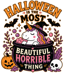 Halloween Unicorn Beautiful Horrible Thing Witch Costume 
