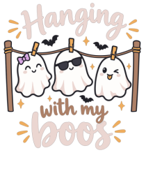 Hanging With My Boo Funny Ghost Halloween Ghosts Clothesline