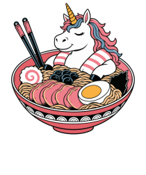 Unicorn Ramen Bowl Cute Japanese Food Noodles Chopsticks