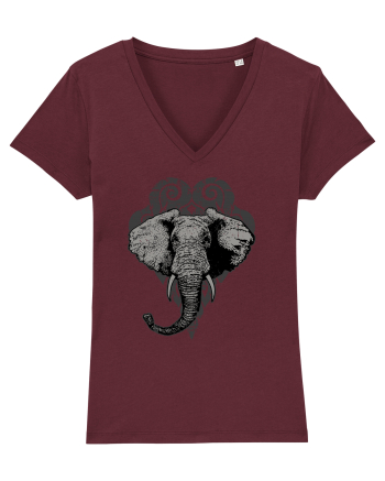 Retro Elephant Burgundy