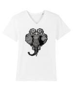 Retro Elephant Tricou mânecă scurtă guler V Bărbat Presenter