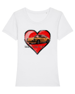 porsche 911 Tricou mânecă scurtă guler larg fitted Damă Expresser