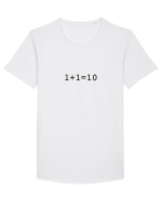 1+1=10 (in binary) Tricou mânecă scurtă guler larg Bărbat Skater