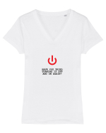 Have you tried turning it OFF and ON again? Tricou mânecă scurtă guler V Damă Evoker