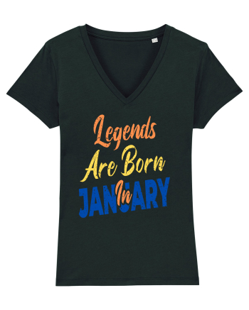 Legends Are Born In January Black
