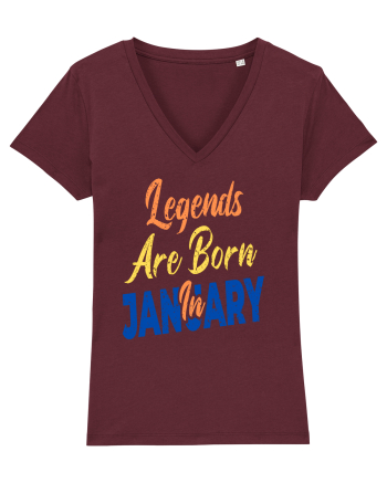Legends Are Born In January Burgundy