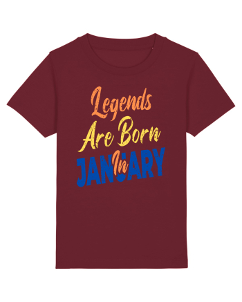 Legends Are Born In January Burgundy