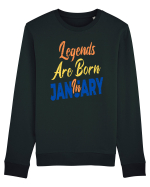 Legends Are Born In January Bluză mânecă lungă Unisex Rise