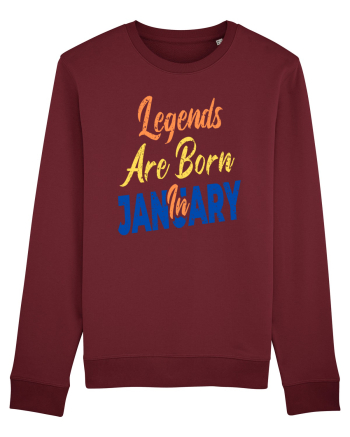 Legends Are Born In January Burgundy