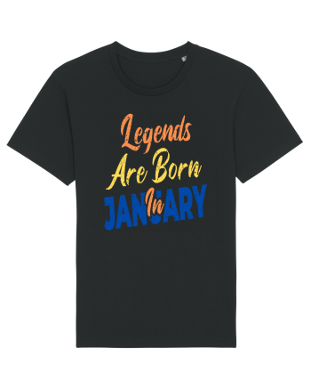 Legends Are Born In January Black