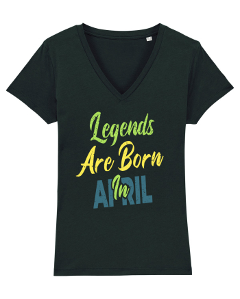 Legends Are Born In April Black