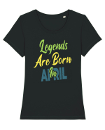 Legends Are Born In April Tricou mânecă scurtă guler larg fitted Damă Expresser