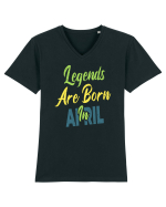 Legends Are Born In April Tricou mânecă scurtă guler V Bărbat Presenter