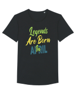 Legends Are Born In April Tricou mânecă scurtă guler larg Bărbat Skater