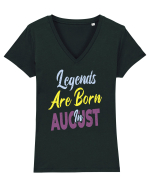Legends Are Born In August Tricou mânecă scurtă guler V Damă Evoker