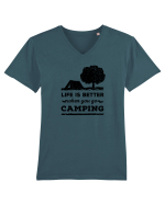 Life is Better When You Go Camping Tricou mânecă scurtă guler V Bărbat Presenter