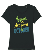 Legends Are Born In October Tricou mânecă scurtă guler larg fitted Damă Expresser