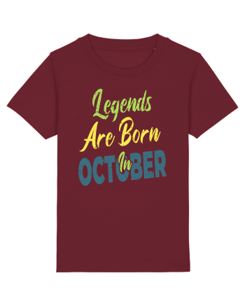 Legends Are Born In October Burgundy