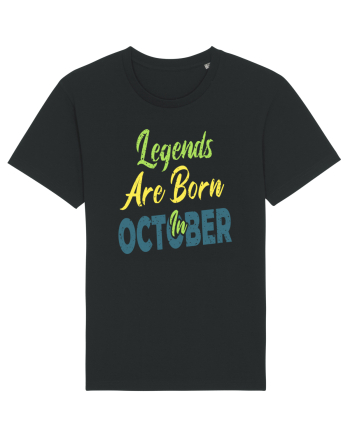 Legends Are Born In October Black