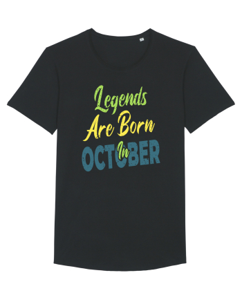 Legends Are Born In October Black