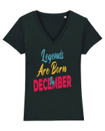 Legends Are Born In December Tricou mânecă scurtă guler V Damă Evoker