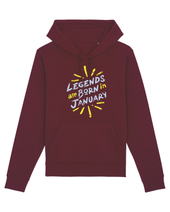 Legends Are Born In January Burgundy
