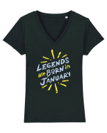 Legends Are Born In January Tricou mânecă scurtă guler V Damă Evoker