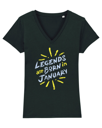 Legends Are Born In January Black