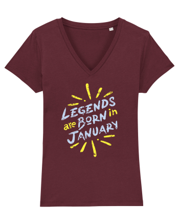 Legends Are Born In January Burgundy