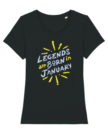 Legends Are Born In January Black