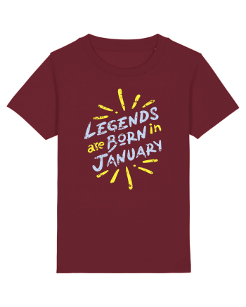 Legends Are Born In January Burgundy