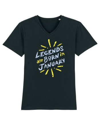 Legends Are Born In January Black
