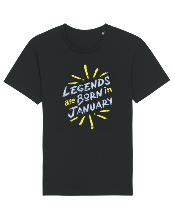 Legends Are Born In January Black