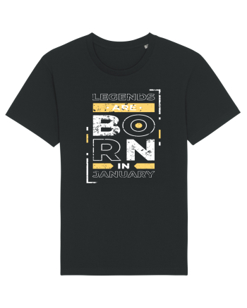 Legends Are Born In January Black