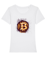 Bitcoin Trader Tricou mânecă scurtă guler larg fitted Damă Expresser