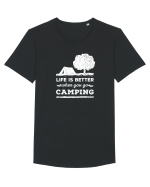 Life is Better When You Go Camping Tricou mânecă scurtă guler larg Bărbat Skater