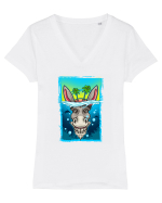 Tropical Ass Tricou mânecă scurtă guler V Damă Evoker
