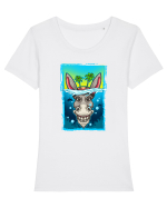 Tropical Ass Tricou mânecă scurtă guler larg fitted Damă Expresser