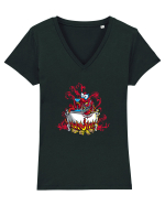 Lobster To Go Tricou mânecă scurtă guler V Damă Evoker