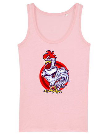 Rooster On Target Cotton Pink