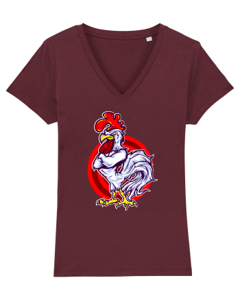 Rooster On Target Burgundy