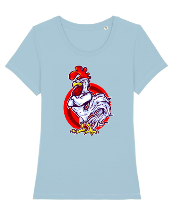 Rooster On Target Sky Blue