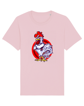 Rooster On Target Cotton Pink