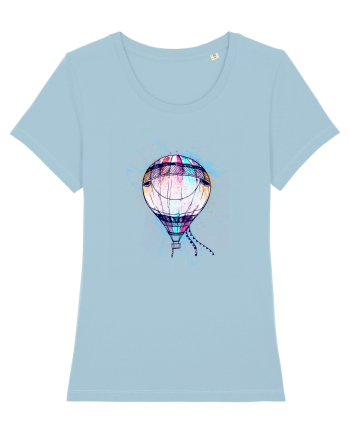 Painted Air Balloon Sky Blue