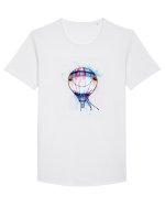 Painted Air Balloon Tricou mânecă scurtă guler larg Bărbat Skater