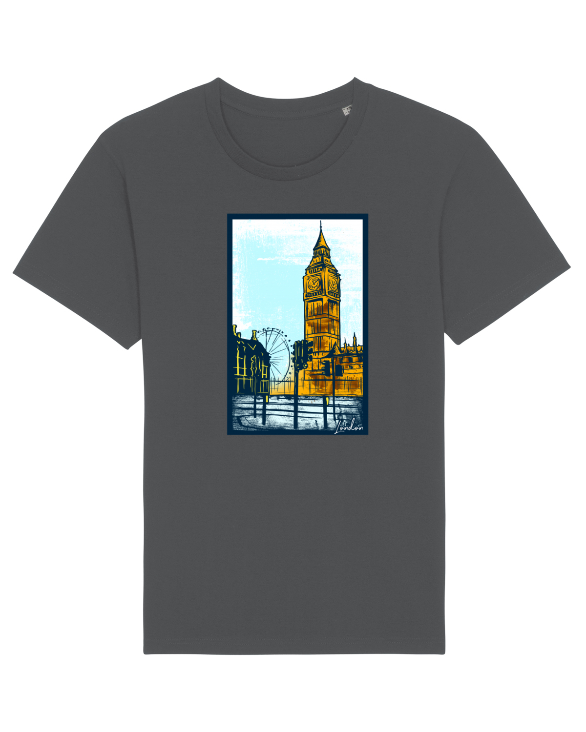 Tricou mânecă scurtă Unisex Rocker Anthracite