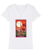 Paris With Love Tricou mânecă scurtă guler V Damă Evoker