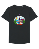 California Summer Tricou mânecă scurtă guler larg Bărbat Skater